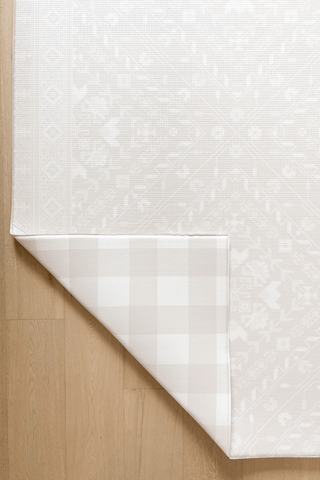 Padded Play Mat - Grey Gingham & Farmhouse