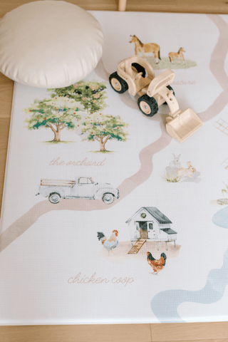Padded Play Mat - On The Farm & Plaid