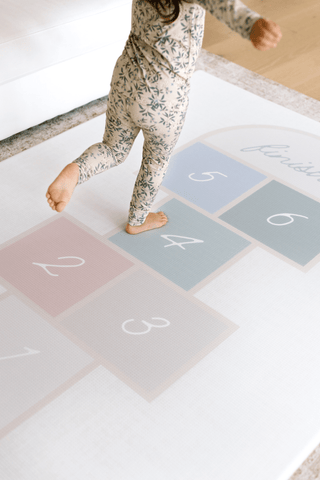 Padded Play Mat - Hopscotch & Stone Check