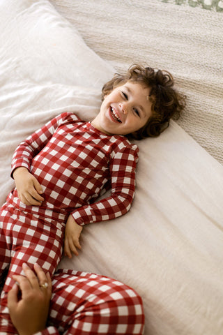 Two Piece Sleep Set - Red Gingham