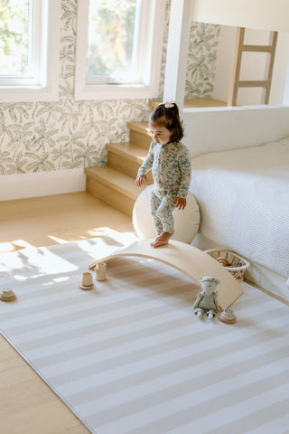 Padded Play Mat - Little Town & Latte Stripe