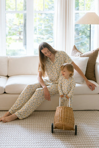 Women's Short Sleeve Bamboo Pajama Set - Buttercup Bloom