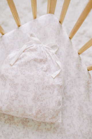 Crib Sheet - Pink Bows & Bunnies