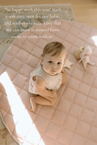 Organic French Linen Play Mat - Rose