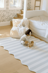 Blue Checker & Sage Stripe