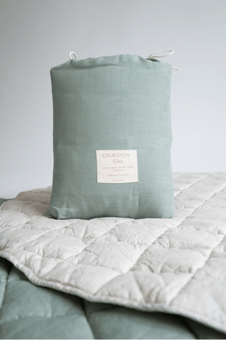 Organic French Linen Play Mat - Sage