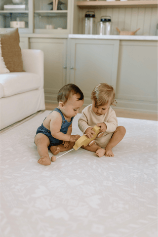 Padded Play Mat - Grey Gingham & Farmhouse