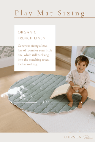 Organic French Linen Play Mat - Sage