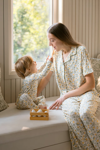 Women's Short Sleeve Bamboo Pajama Set - Buttercup Bloom