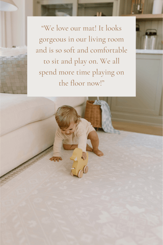 Padded Play Mat - Grey Gingham & Farmhouse