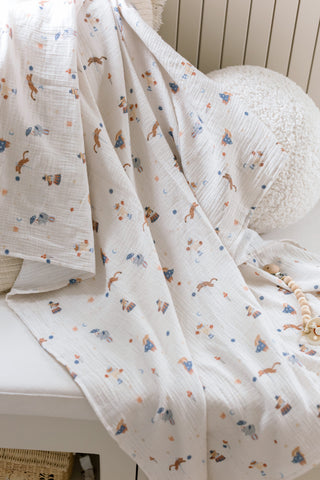 Organic Cotton Swaddle Blanket - Circus