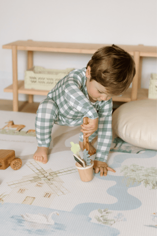 Two Piece Sleep Set - Sage Gingham