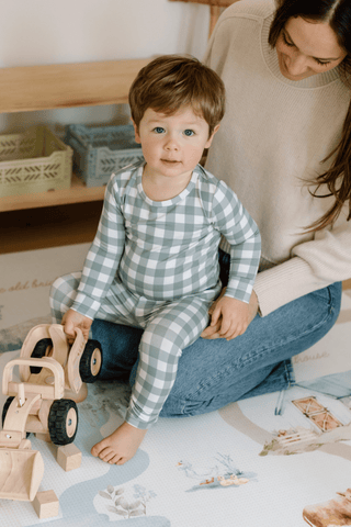 Two Piece Sleep Set - Sage Gingham