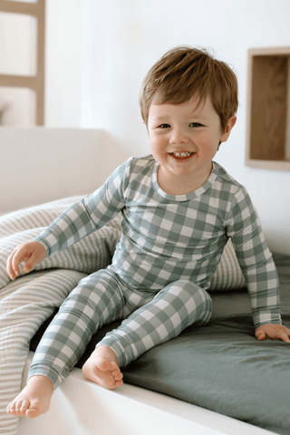 Two Piece Sleep Set - Sage Gingham