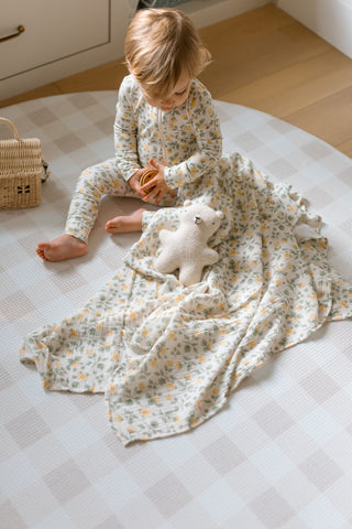 Organic Cotton Swaddle Blanket - Buttercup Bloom