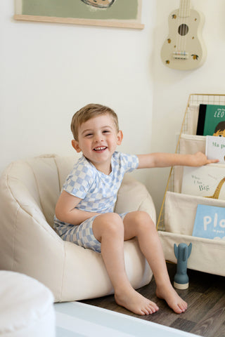 Short Sleeve Sleep Set - Blue Check