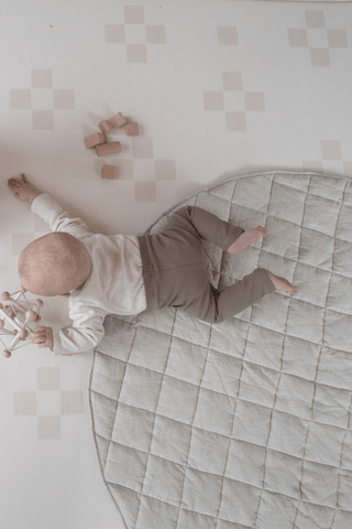 Organic French Linen Play Mat - Sky