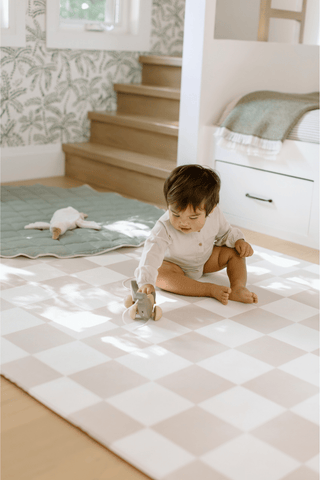 Padded Play Mat - Checkers & Herringbone