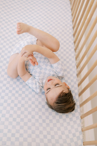 Crib Sheet - Blue Check