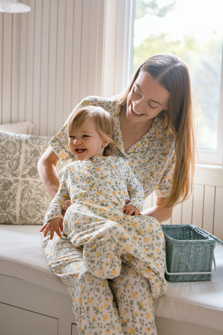 Women's Short Sleeve Bamboo Pajama Set - Buttercup Bloom