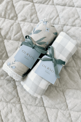 Organic Cotton Swaddle Blanket - Hydrangea (by Solange Pilote)