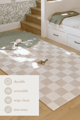 Padded Play Mat - Checkers & Herringbone