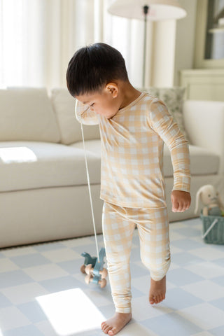 Two Piece Sleep Set - Yellow Gingham