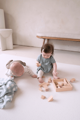 Padded Play Mat - Checkers & Herringbone