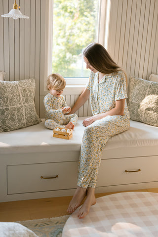 Women's Short Sleeve Bamboo Pajama Set - Buttercup Bloom