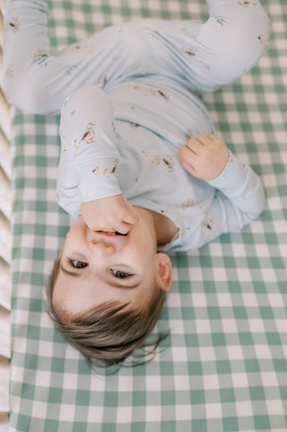 Crib Sheet - Sage Gingham