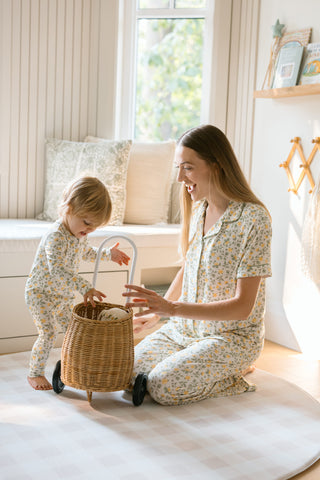 Women's Short Sleeve Bamboo Pajama Set - Buttercup Bloom