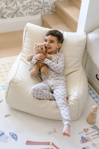 Two Piece Sleep Set - Tan Check