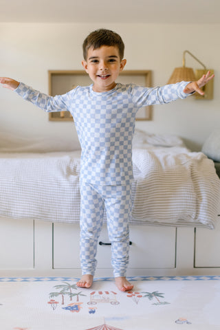 Two Piece Sleep Set - Blue Check