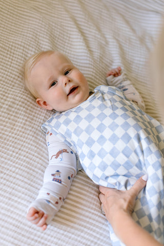 Bamboo Sleep Sac - Blue Check