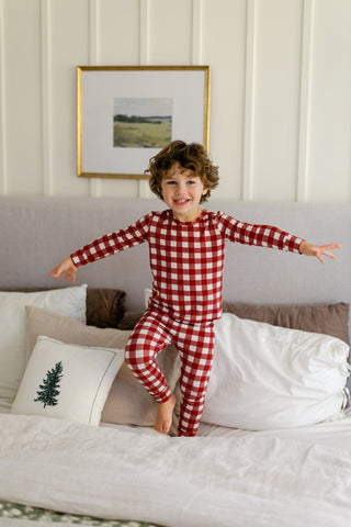 Two Piece Sleep Set - Red Gingham