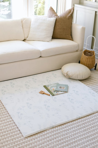 Padded Play Mat - Sage Floral & Gingham