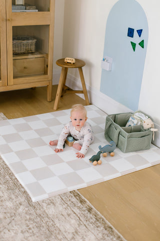 Padded Play Mat - Checkers & Herringbone