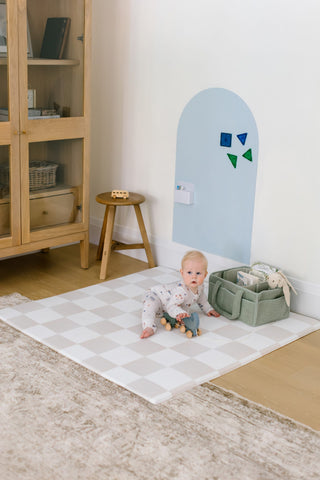 Padded Play Mat - Checkers & Herringbone