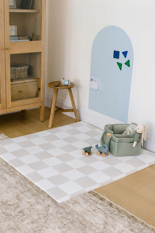 Padded Play Mat - Checkers & Herringbone