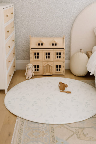 Padded Play Mat - Sage Floral & Gingham