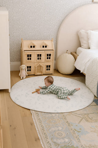 Padded Play Mat - Sage Floral & Gingham