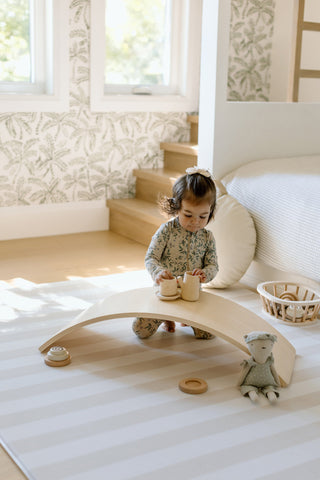 Padded Play Mat - Little Town & Latte Stripe