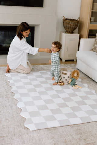 Padded Play Mat - Checkers & Herringbone