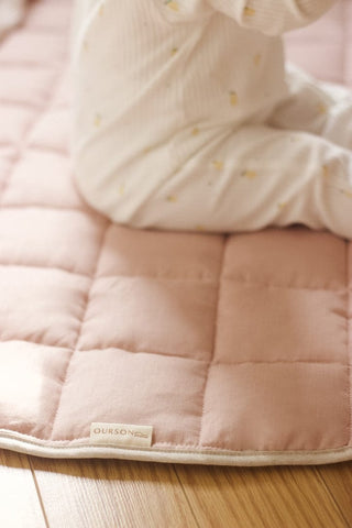 Organic French Linen Play Mat - Rose