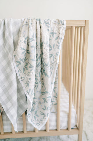 Organic Cotton Swaddle Blanket - Oat Gingham