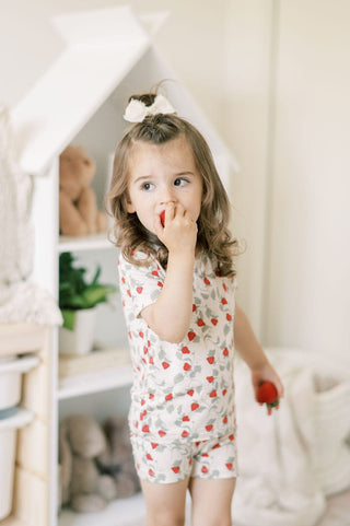 Short Sleeve Sleep Set - Summer Strawberries (by Solange Pilote)