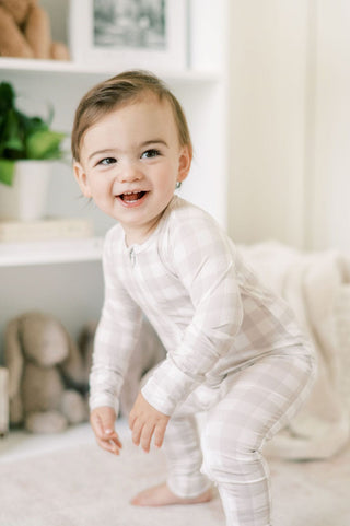 Bamboo Sleeper - Oat Gingham