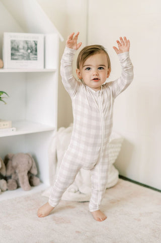 Bamboo Sleeper - Oat Gingham
