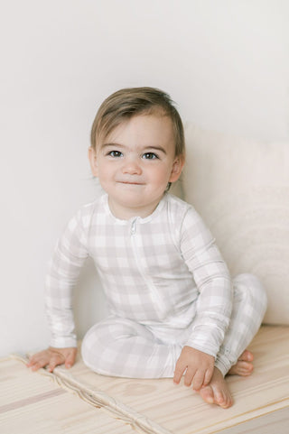 Bamboo Sleeper - Oat Gingham