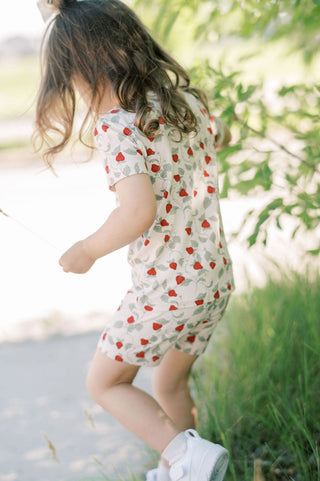 Short Sleeve Sleep Set - Summer Strawberries (by Solange Pilote)